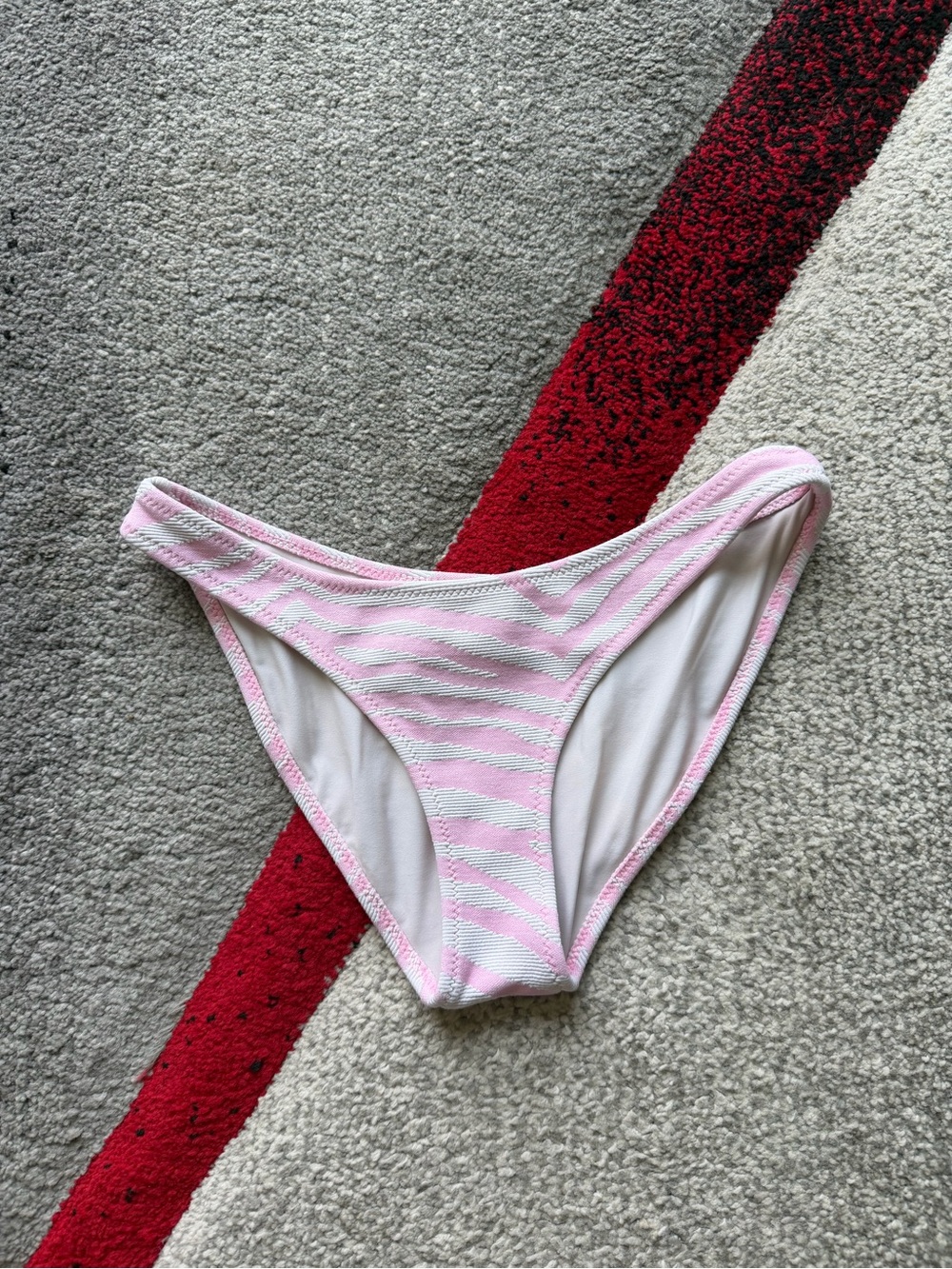 Triangl Pink Zebra Pattern Bikini Bottom